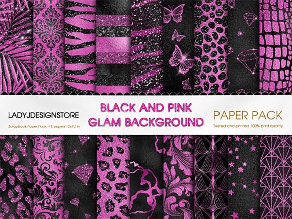 Black and Pink Glam Digital Paper: A Versatile Tool for Creative Projects