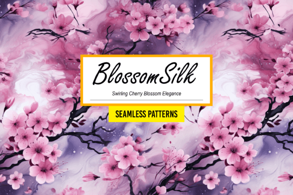 BlossomSilk - Swirling Cherry Blossom: A Timeless Pattern for Creative Projects