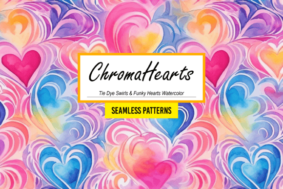 ChromaHearts Dye Swirls Funky Hearts: A Playful Pattern for Creative Projects