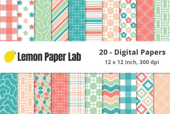 Coral and Mint Digital Paper: A Versatile Design Asset for Creative Projects