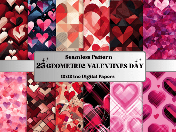 Enhance Your Creative Projects with Geometric Valentine’s Day Pattern Papers