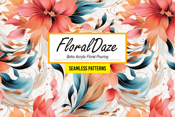FloralDaze - Boho Acrylic Floral Pouring