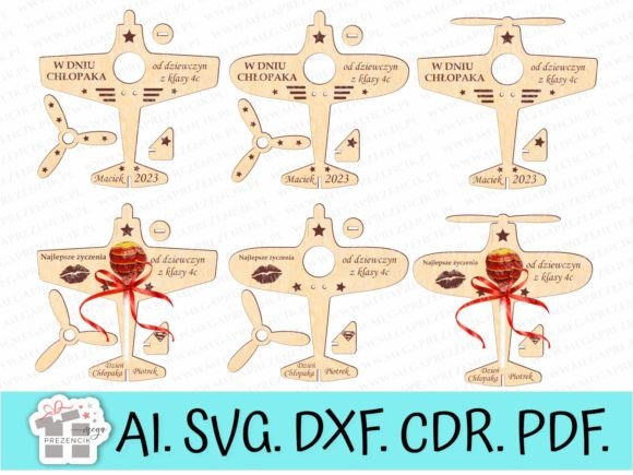 Lollipop Plane Boy's Day Laser Cut SVG: A Creative Gift for Every Aviation Enthusiast