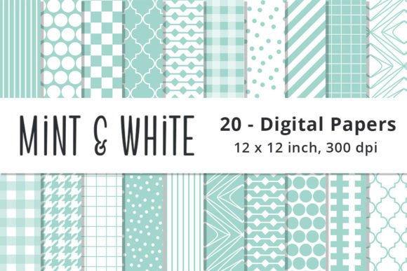 Mint Green and White Digital Backgrounds: A Versatile Design Choice for Modern Creators