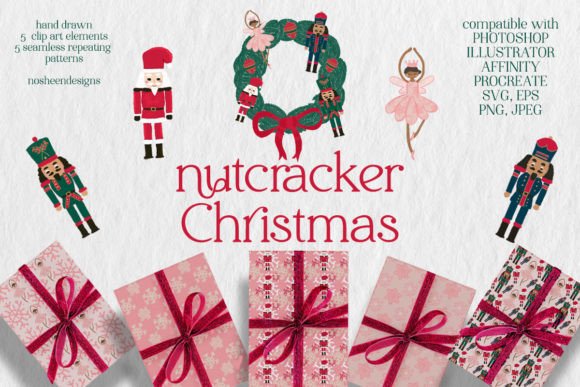 Nutcracker Christmas Clipart and Pattern: A Versatile Tool for Holiday Creativity