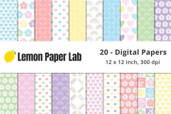 Pastel Rainbow Digital Paper