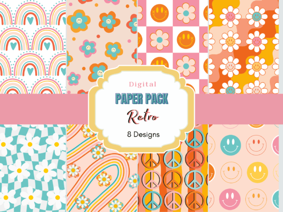 Retro Digital Paper Pack
