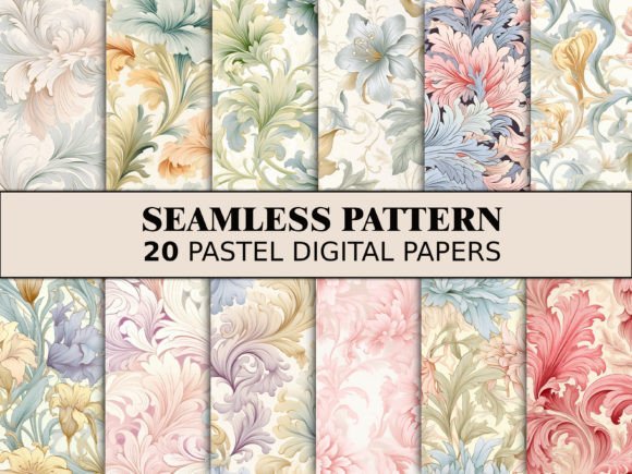 Seamless Pastel Pattern Floral Scrapbook