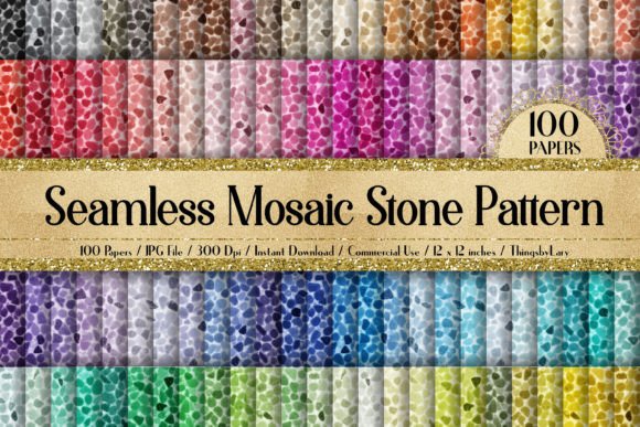 Seamless Real Mosaic Stone Papers