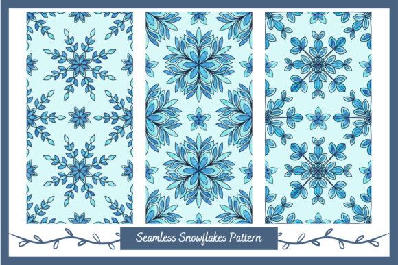 Seamless Snowflake Pattern Digital Paper