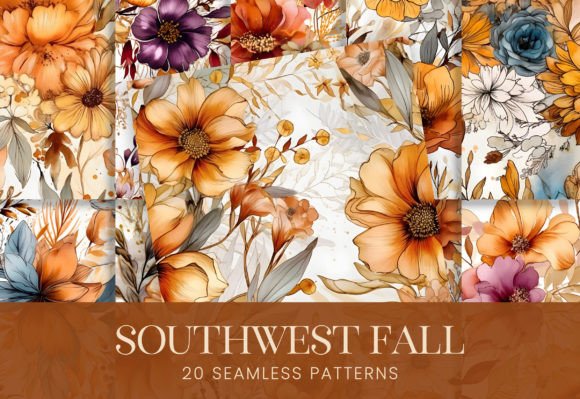 Southwest Fall Boho Dusty Orange Florals: A Versatile Design for Creative Projects