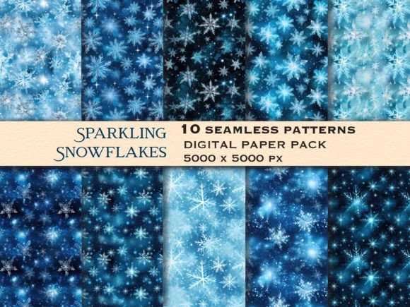 Sparkling Snowflakes Seamless Pattern: A Versatile Winter Design Asset for Modern Creators