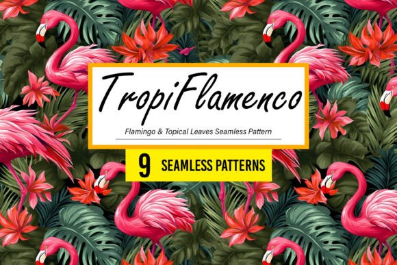 TropiFlamenco Flamingo Topical Pattern: A Versatile Design Asset for Creative Projects