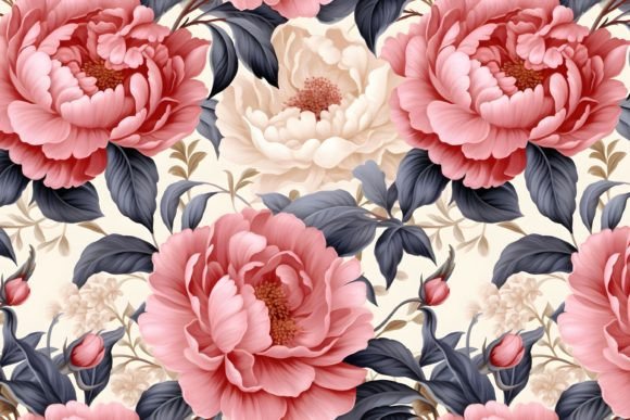 Vibrant Peonies Floral Seamless Pattern: A Digital Design Trend for Modern Creativity