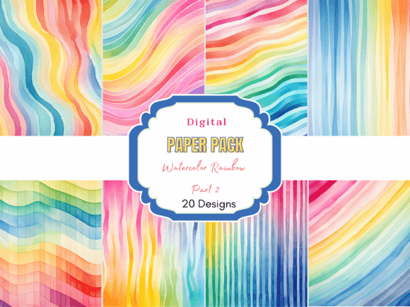 Watercolor Rainbow Pattern Digital Paper: A Strategic Tool for Creative Projects